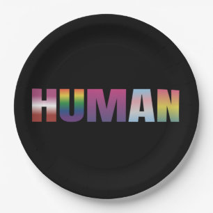 Gay Pride Love is Love LGBT Rainbow Flag Colours S Paper Plate