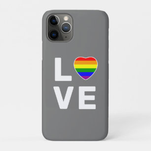 Gay Pride Love Rainbow Heart iPhone 11 Pro Case