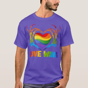 Gay Pride Love Wins Skeleton Rainbow LGBT LGBTQ Le T-Shirt