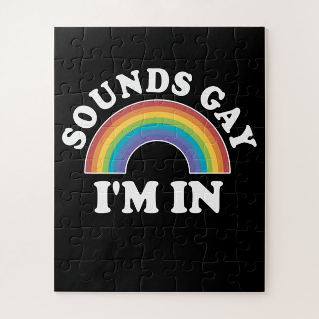 Gay Pride Men Women LGBT Rainbow Sounds Gay Jigsaw Puzzle (Vertical)