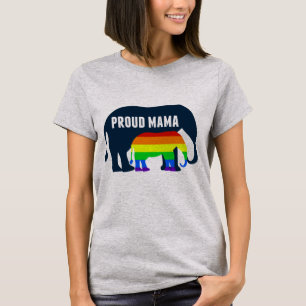 Gay Pride Mom Proud LGBT Mama Elephant T-Shirt