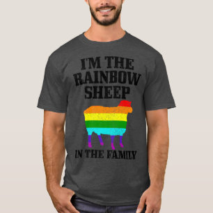 Gay Pride Month Funny LGBTQ Rainbow Flag Sheep Que T-Shirt