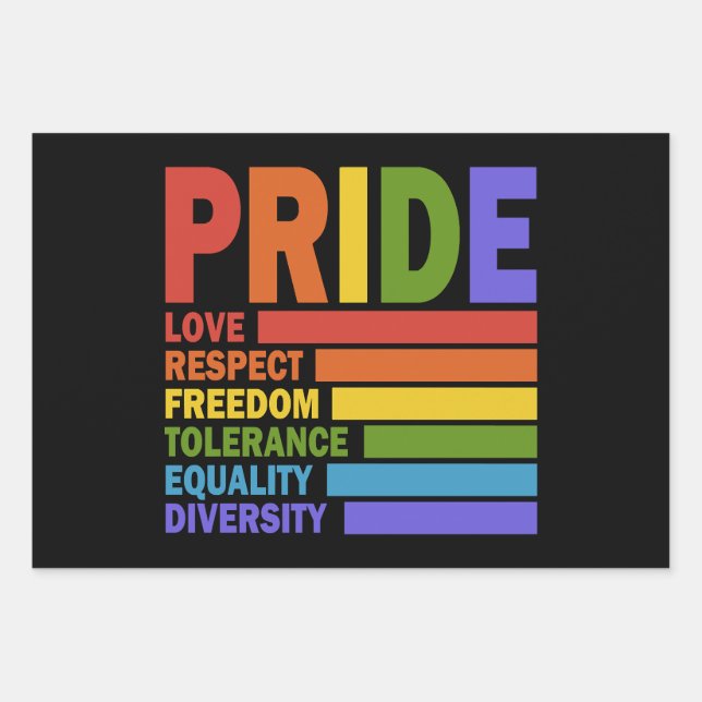 Gay Pride Month LGBT Wrapping Paper Sheet (Front)