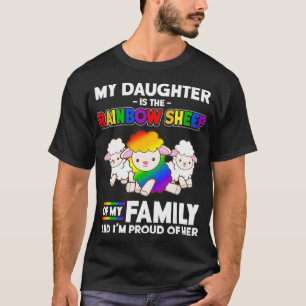 Gay Pride Month Mum My Daughter Is Rainbow Sheep T-Shirt