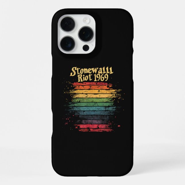Gay Pride Month Rainbow Flag Stone wall Riot 1969  iPhone Case (Back)