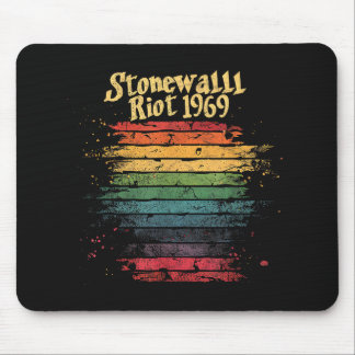 Gay Pride Month Rainbow Flag Stone wall Riot 1969 Mouse Pad