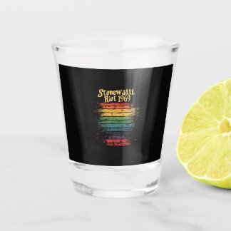 Gay Pride Month Rainbow Flag Stone wall Riot 1969 Shot Glass