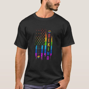 Gay Pride Month Support Lgbtq Rainbow Us American  T-Shirt