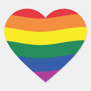 Gay Pride Movement Flag Heart Sticker