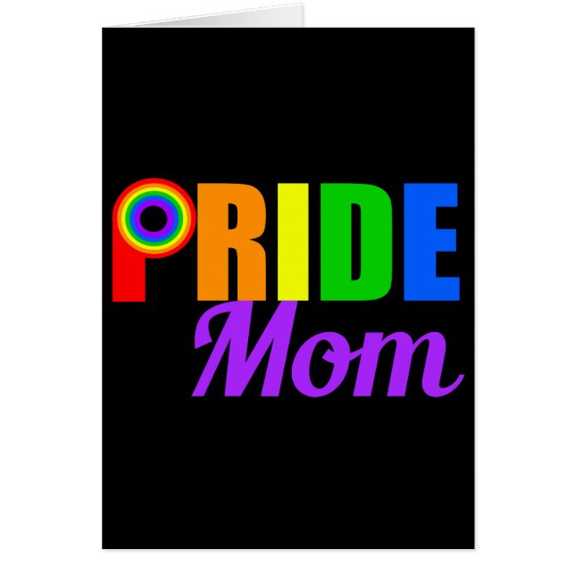 Gay Pride Mum Rainbow Text LGBTQ Card (Front)