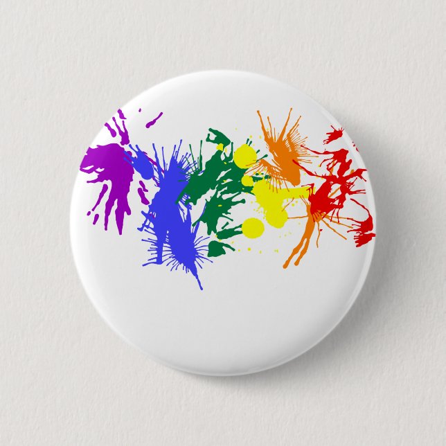 Gay Pride Paint 6 Cm Round Badge (Front)