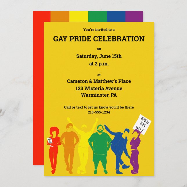 Gay Pride Parade Celebration Party Invitation (Front/Back)