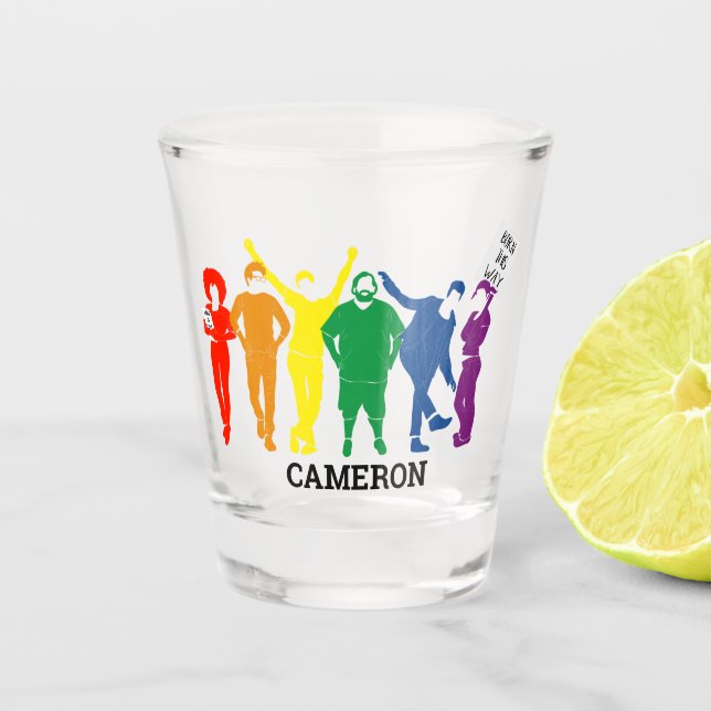 Gay Pride Parade Illustration Personalised Shot Glass (Front)