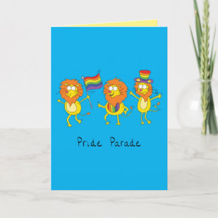 Gay Pride Parade LGBTQ Lions Big Cats Card