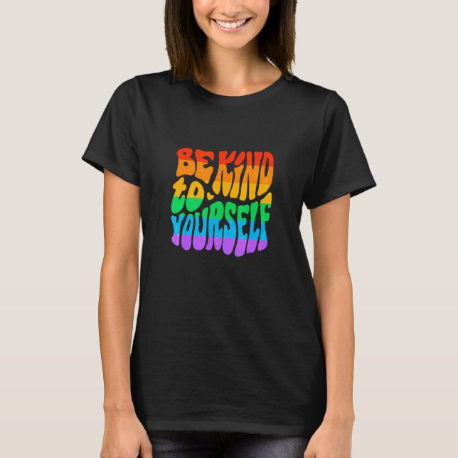Gay Pride Parade LGBTQ+ Rainbow Flag Body Positivi T-Shirt (Front)