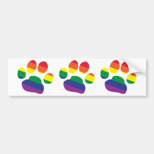 Gay-Pride-Paw-Print Bumper Sticker