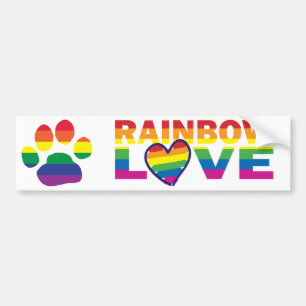 Gay Pride Paw Print Bumper Sticker