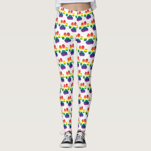 Gay Pride Paw Print Leggings