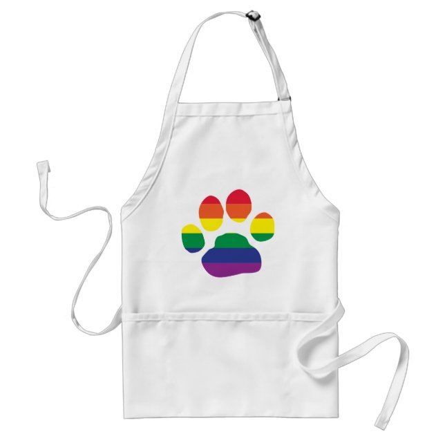 Gay Pride Paw Print Standard Apron (Front)
