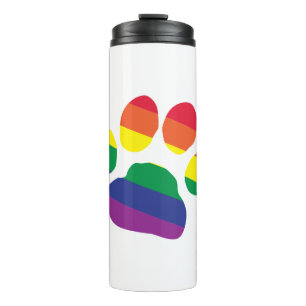 Gay-Pride-Paw-Print Thermal Tumbler