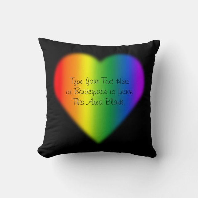 Gay Pride Pillow Custom Rainbow Love Throw Pillow (Front)