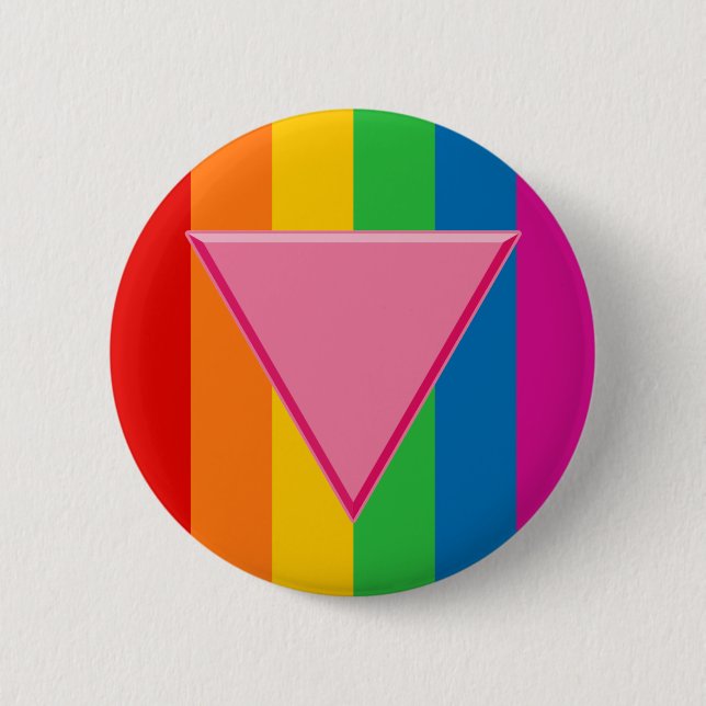 Gay Pride Pink Triangle 6 Cm Round Badge (Front)