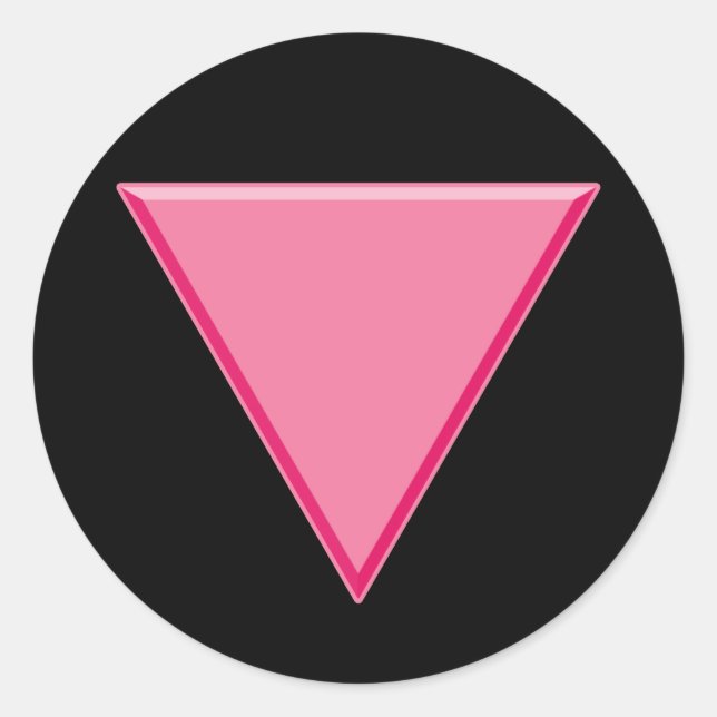 Gay Pride Pink Triangle Classic Round Sticker (Front)