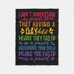 Gay Pride - Proud Parent Mom Dad Parenting Quote  Fleece Blanket