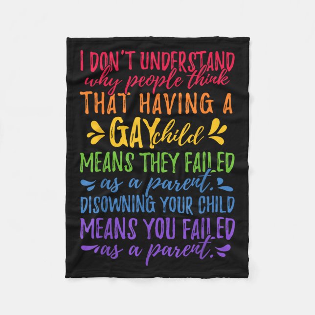 Gay Pride - Proud Parent Mom Dad Parenting Quote  Fleece Blanket (Front)
