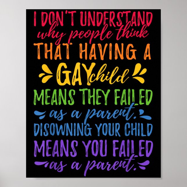 Gay Pride - Proud Parent Mom Dad Parenting Quote  Poster (Front)