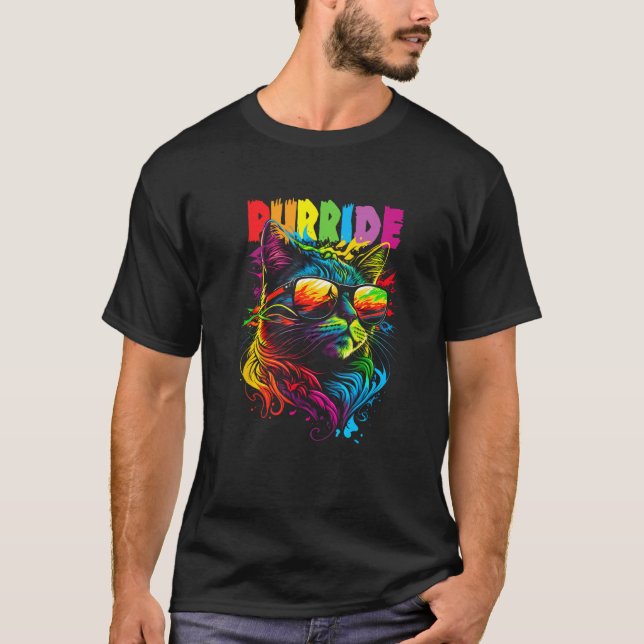 Gay Pride Purride  Cat LGBT Pride Month Equality T-Shirt (Front)