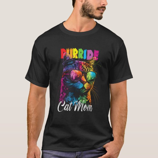 Gay Pride Purride Cat Mother LGBT Pride Month Cute T-Shirt (Front)