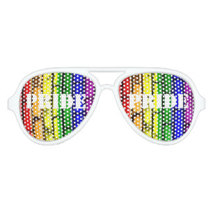 Gay PRIDE Rainbow Bricks Aviator Sun Glasses