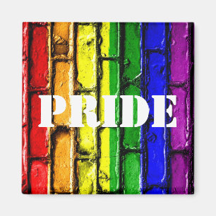 Gay PRIDE Rainbow Bricks magnet