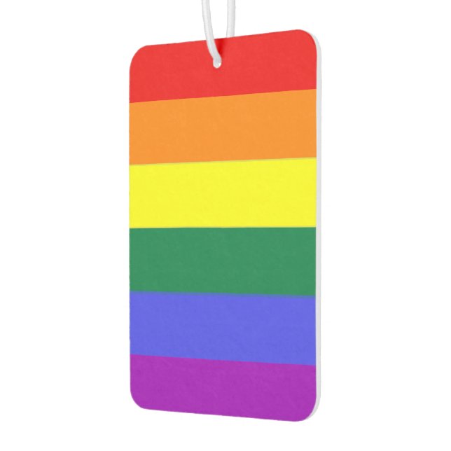 Gay Pride Rainbow Car Air Freshener (Left)