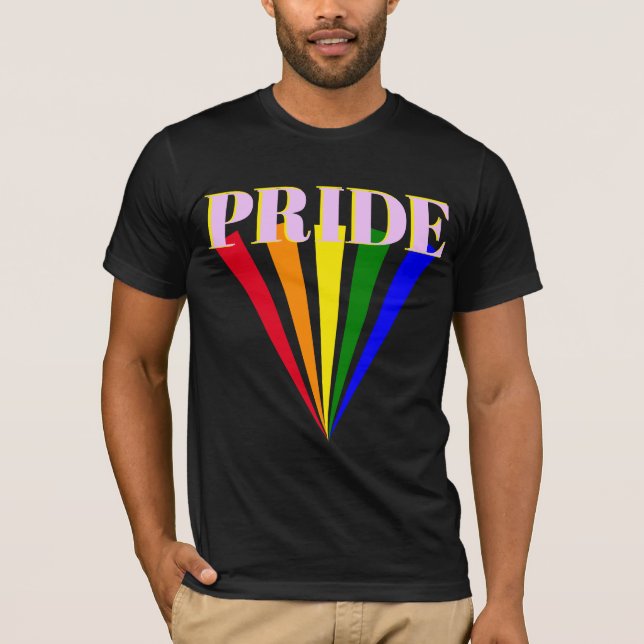 Gay pride rainbow colourful lgbt hbtq typography T-Shirt (Front)