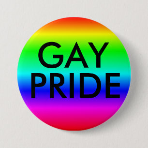 Gay 'Pride" Rainbow Colours Button