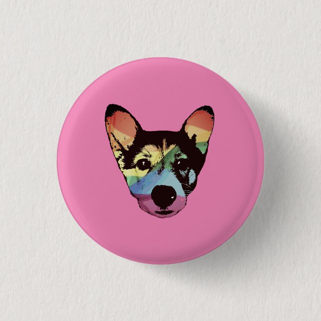 Gay Pride Rainbow Dog 3 Cm Round Badge (Front)