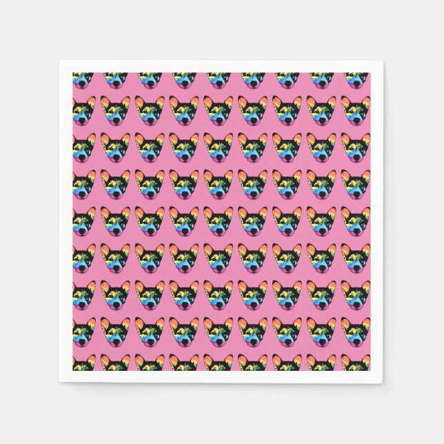 Gay Pride Rainbow Dog Napkin (Front)