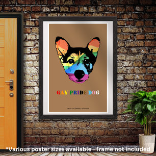 Gay Pride Rainbow Dog Poster