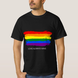 Gay Pride Rainbow Equality Love Wins Retro Stripe  T-Shirt