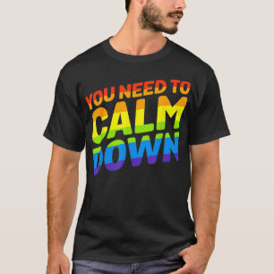 Gay Pride Rainbow Equality You Need To Calm Down _ T-Shirt