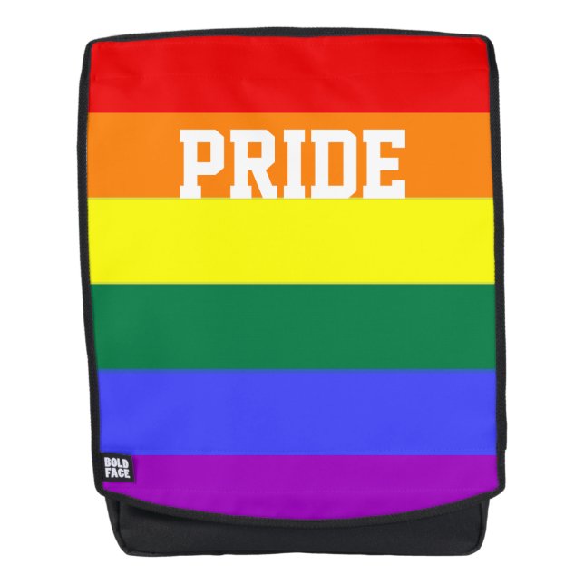 Gay Pride Rainbow Flag Backpack (Front)