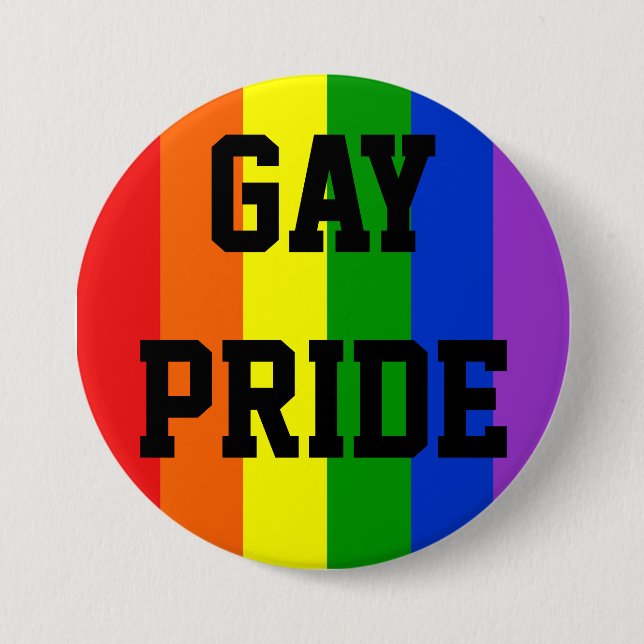 Gay Pride Rainbow Flag Button Round (Front)