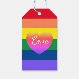 Gay Pride Rainbow Flag Colourful Heart LGBTQ Gift Tags
