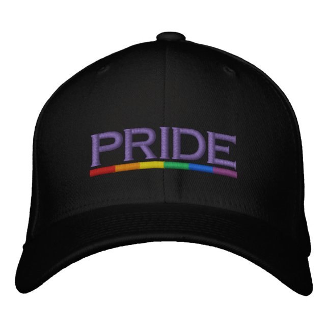 Gay Pride Rainbow Flag Cool and Modern Embroidered Hat (Front)