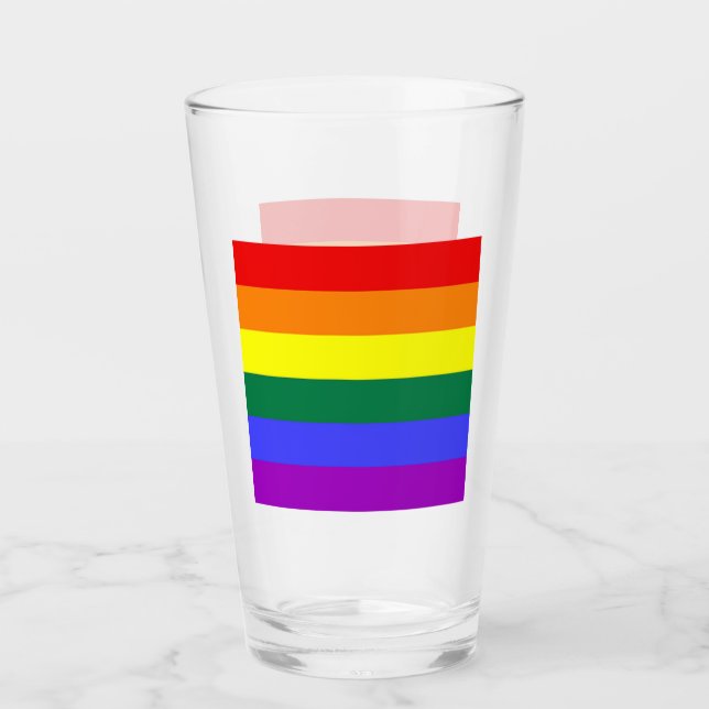 Gay Pride Rainbow Flag Glass (Front)