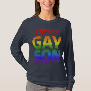 Gay Pride Rainbow Flag I love my Gay son LGBTQ T-Shirt