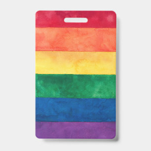 Gay Pride Rainbow Flag ID Badge