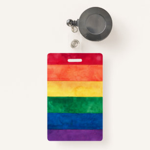 Gay Pride Rainbow Flag ID Badge